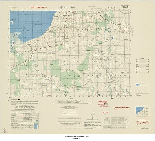 Calicito (Kuba) - historická mapa