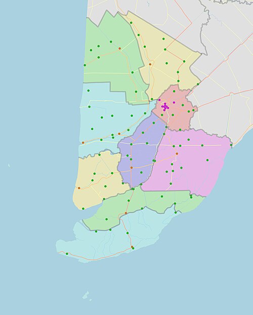 Administrativní mapa provincie Camau