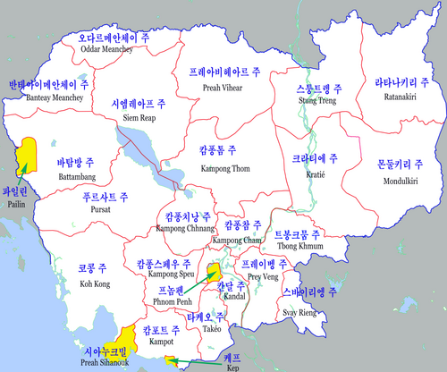 Mapa Kambodži