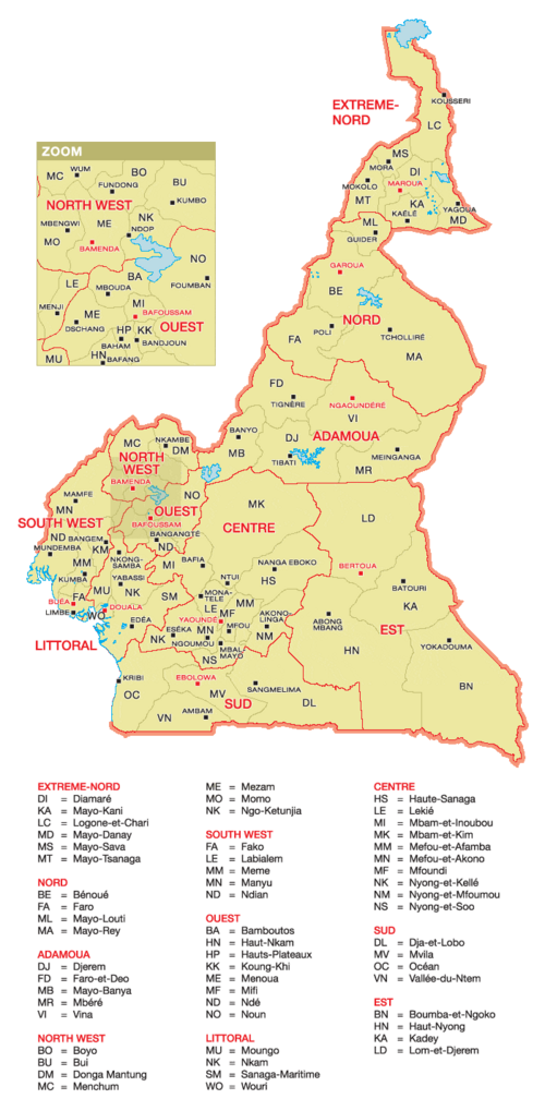 Kamerun - geohive databáze