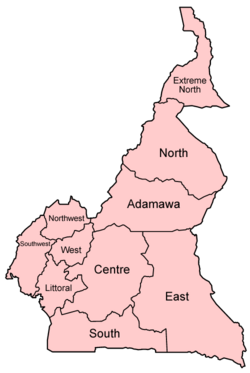 Kamerun - politická mapa (anglicky)