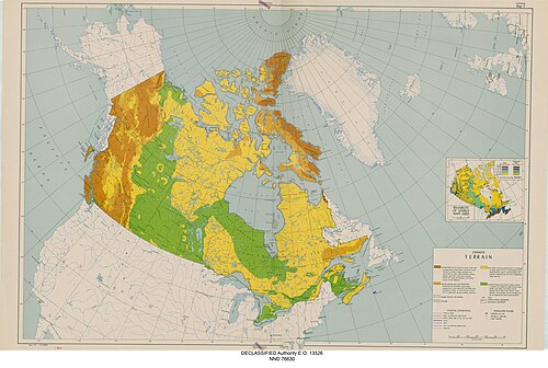 Mapa Kanady 3 - Terén