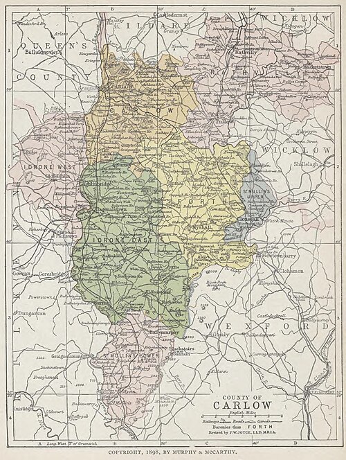 Mapa hrabství Carlow