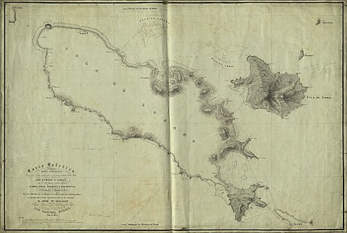 Mapa islí Lubang a Ambil s průlivy