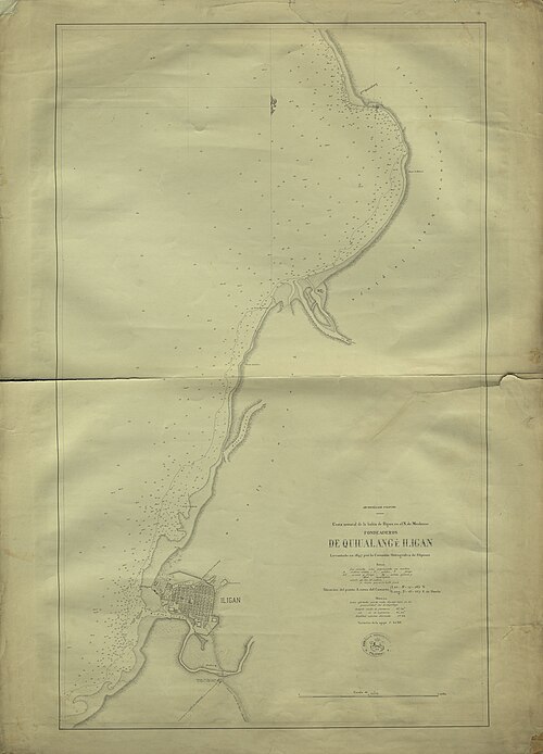 Mapa zálivu Iligan v severní Mindanao
