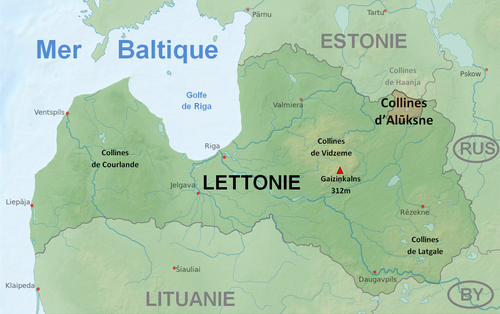 Mapa pahorků Alūksne