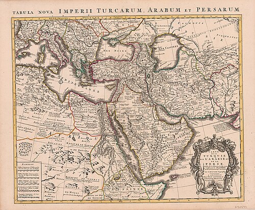 Mapa Turecka, Arábska a Perská 1720