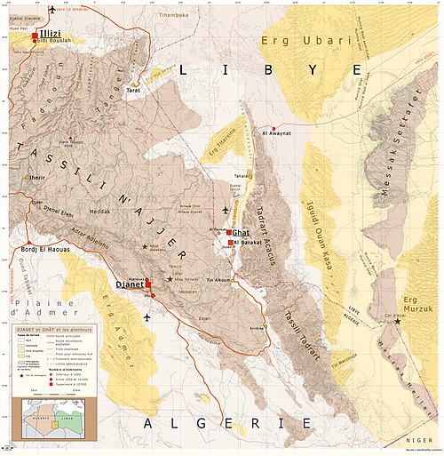 Mapa Djanet-Ghat