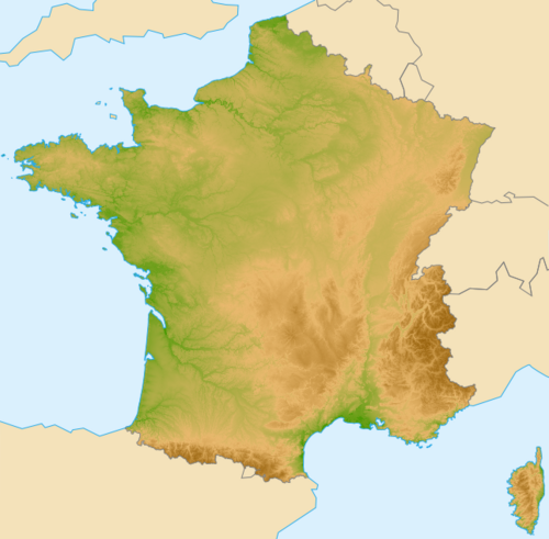 Geografická mapa Francie R2