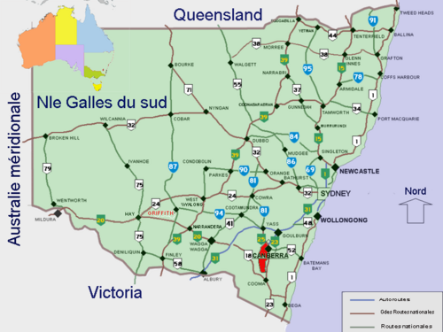 Mapa Griffithovy (Austrálie)