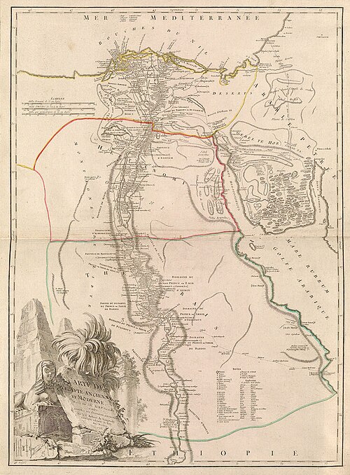 Mapa starého a moderního Egypta