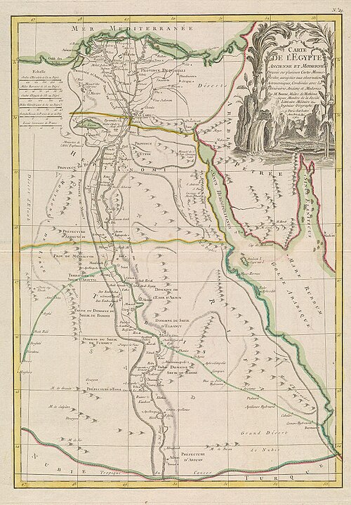 Mapa starobylého a moderního Egypta