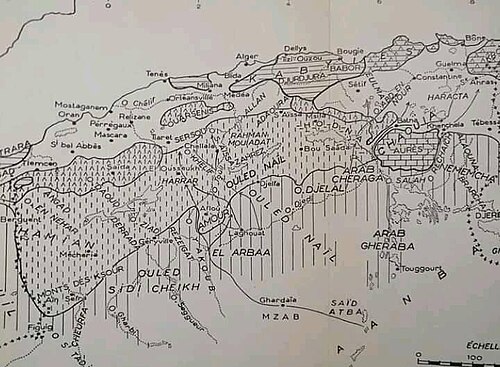 Mapa etnických skupin v Alžírsku