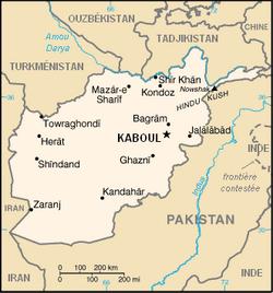 Mapa Afghánistánu - Francouzština