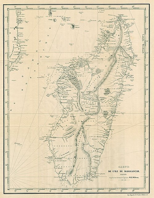 Mapa ostrova Madagaskar