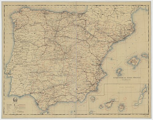 Mapa železnic Španělska a Portugalska