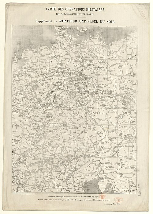 Mapa vojenských operací v Německu a Itálii