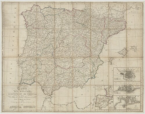 Mapa království s plány měst (1823)