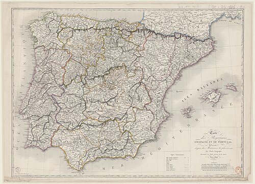 Mapa království Španělska a Portugalska