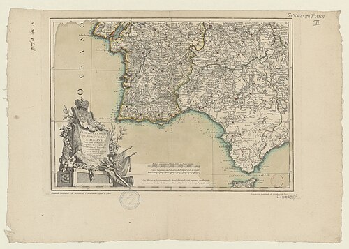 Mapa království Portugalska a Algarve