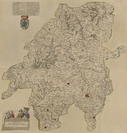 Mapa Vévodství Lucemburska