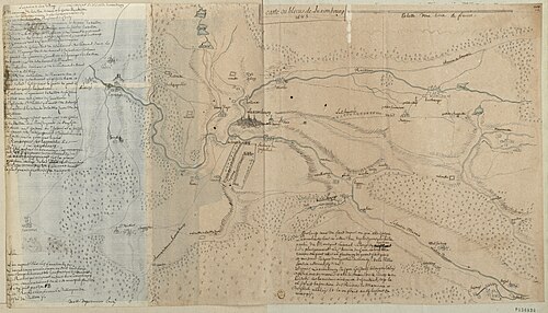 Mapa blokády Lucemburska 1683