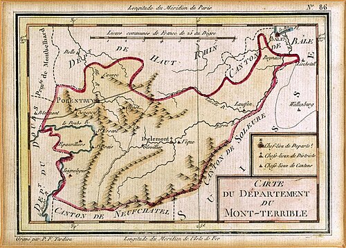 Mapa departementu Mont-Terrible