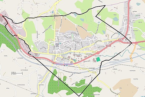 Geografická mapa 1 Pontcharra-sur-Turdine
