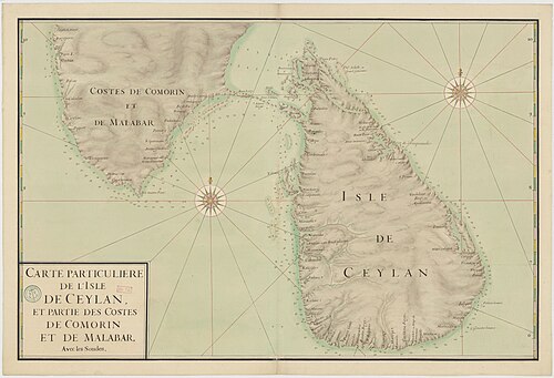 Historická mapa ostrova Cejlon