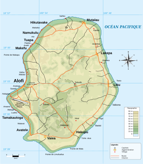 Topografická mapa Niue
