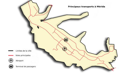 Mapa dopravy Mérida Venezuela
