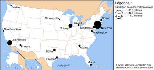 Mapa měst USA 1