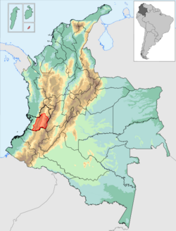 Španělština Valle Caucana na mapě