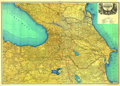 Mapa Kavkazu (rusky, 1903)