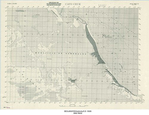 Cayo Cruz (Kuba) - historická mapa