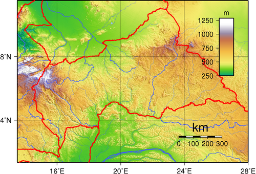 Topografie Středoafrické republiky