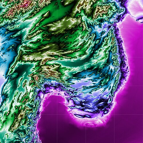 Střední Pakistán - Topografická mapa