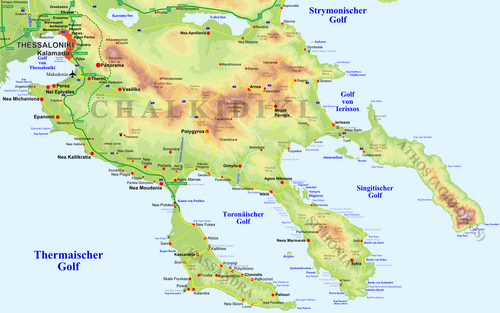 Chalkidiki - DEM Topo Mapa