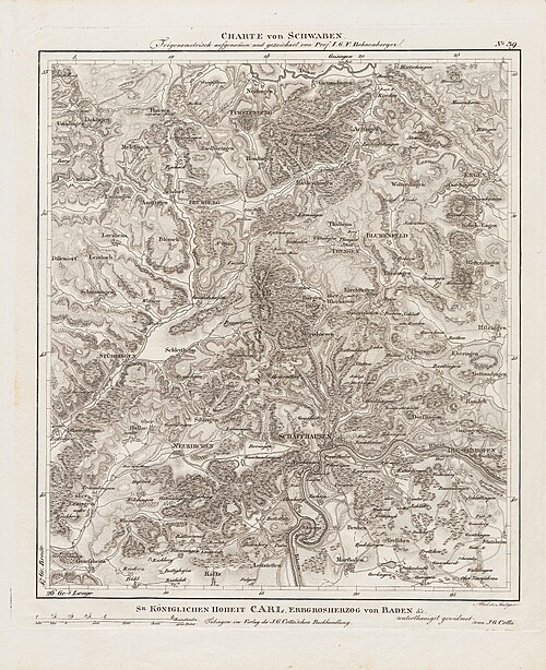 Mapa Švábska - tabulka 39 Schaffhausen