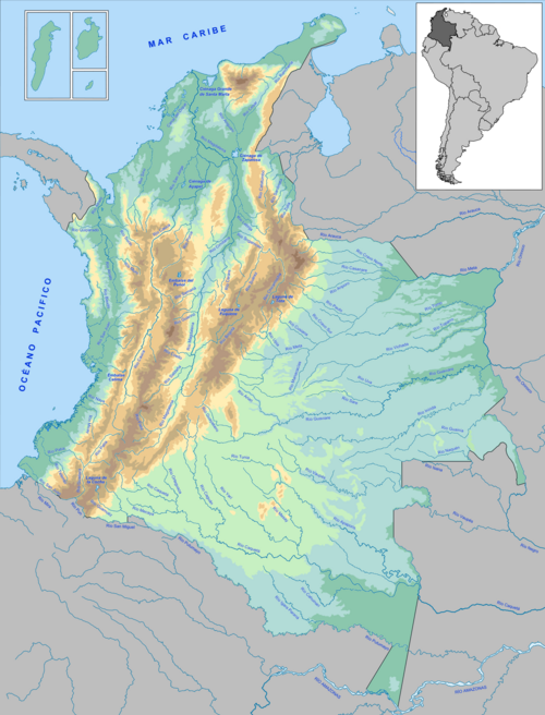 Kolumbie - mapa řek