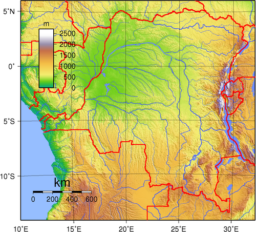 Topografie Konga Kinshasa