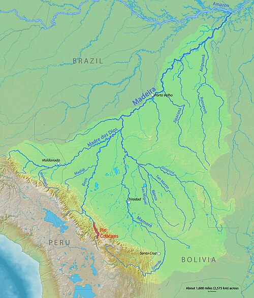 Mapa řeky Cotacajes