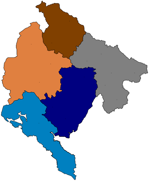 Černohorské okresy 1957