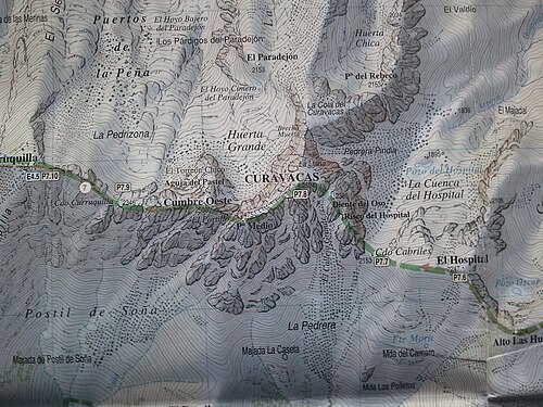 Topografická mapa Curavacas