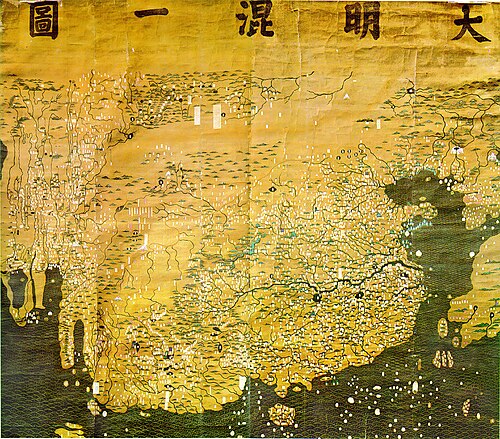 Mapa sjednocené dynastie Ming