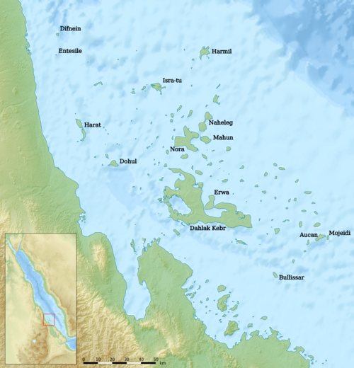 Mapa reliéfu Dahlak