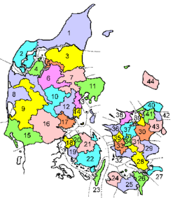 Dánské župy 1662-1793