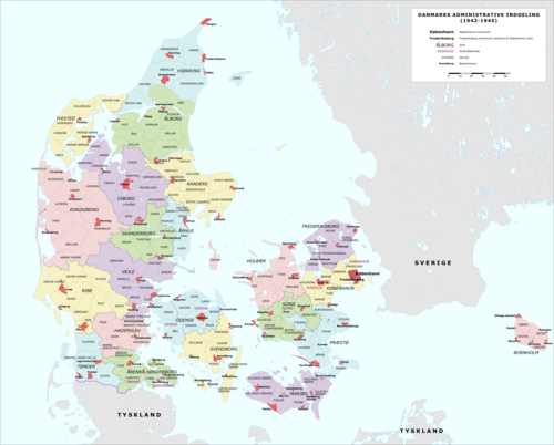 Administrativa dělení Dánska 1942-1945