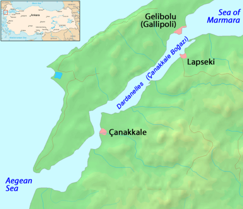 Mapa Dardanel