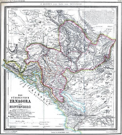 Knížectví Černá Hora v roce 1862